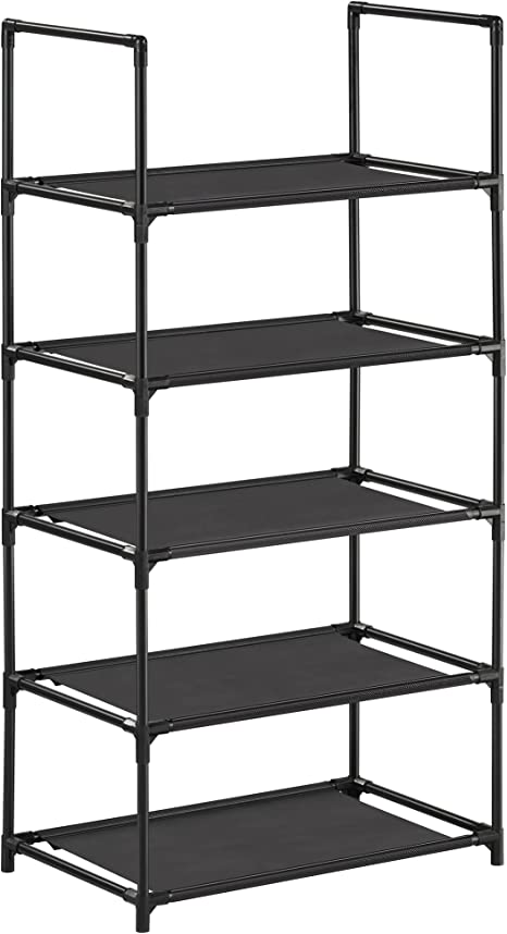 Schoenenrek – 5 niveaus – Compact ontwerp – Zwart – Voor verschillende soorten schoenen