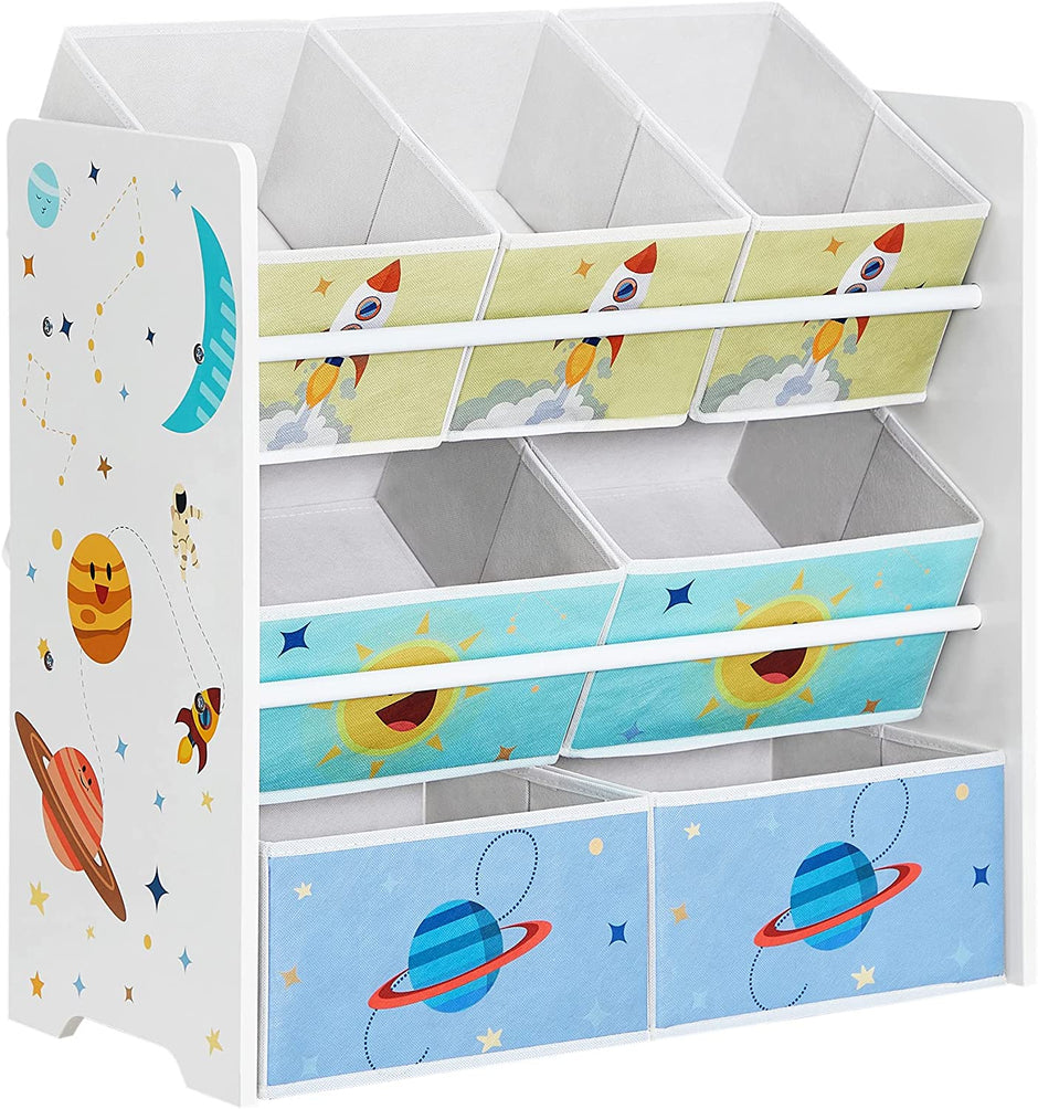 Speelgoedkast – Met 7 opbergdozen – Wit