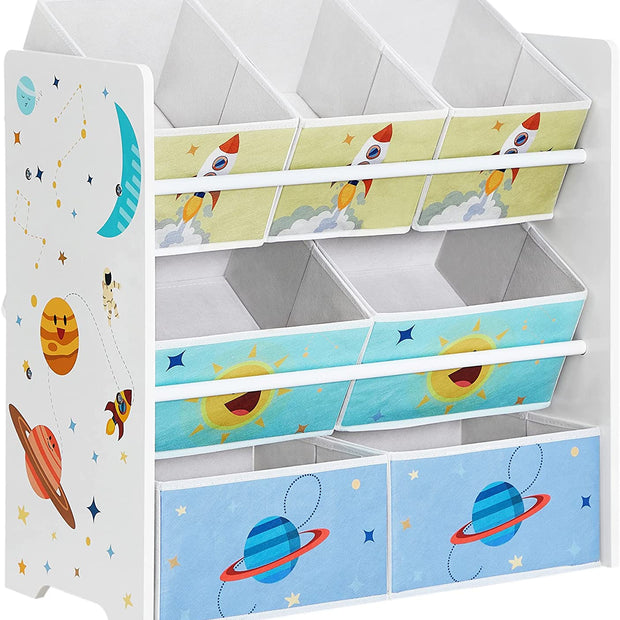 Speelgoedkast – Met 7 opbergdozen – Wit