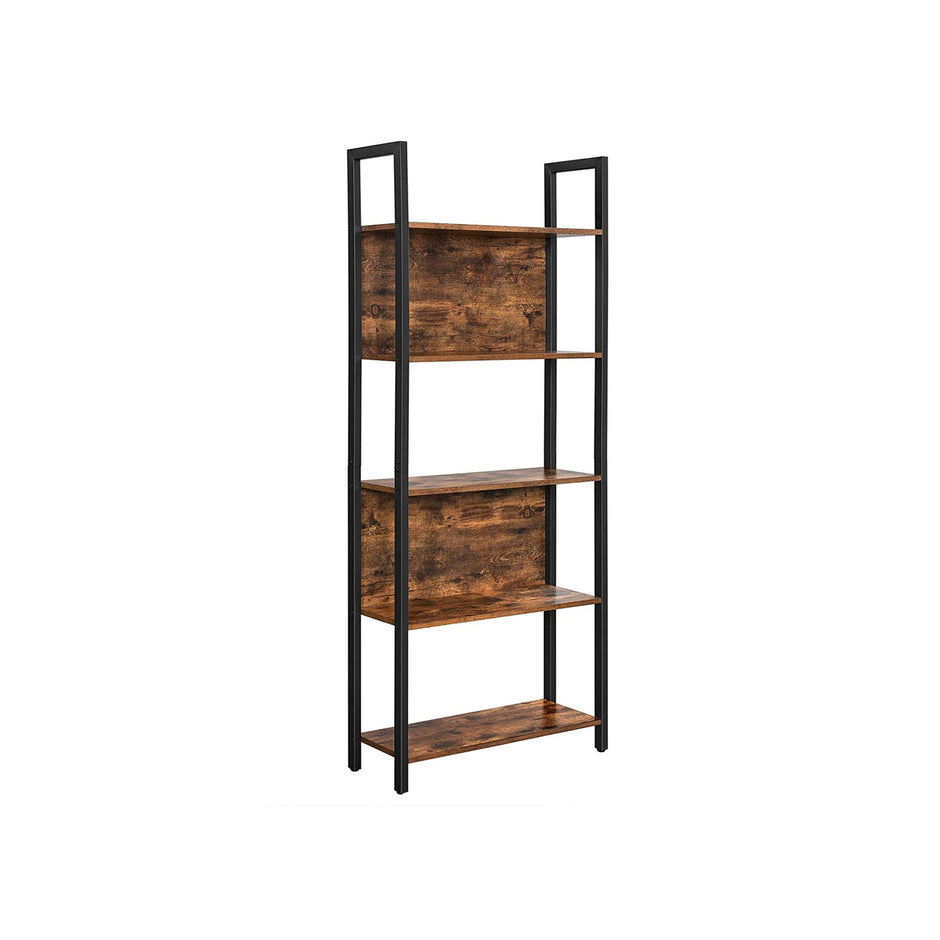 Boekenkast 5 planken – Vintage bruinzwart – 62 x 24 x 165 cm – Met kantelbeveiliging