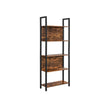 Boekenkast 5 planken – Vintage bruinzwart – 62 x 24 x 165 cm – Met kantelbeveiliging
