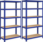Opbergrekken – Set van 2 – 5 verstelbare planken – Blauw