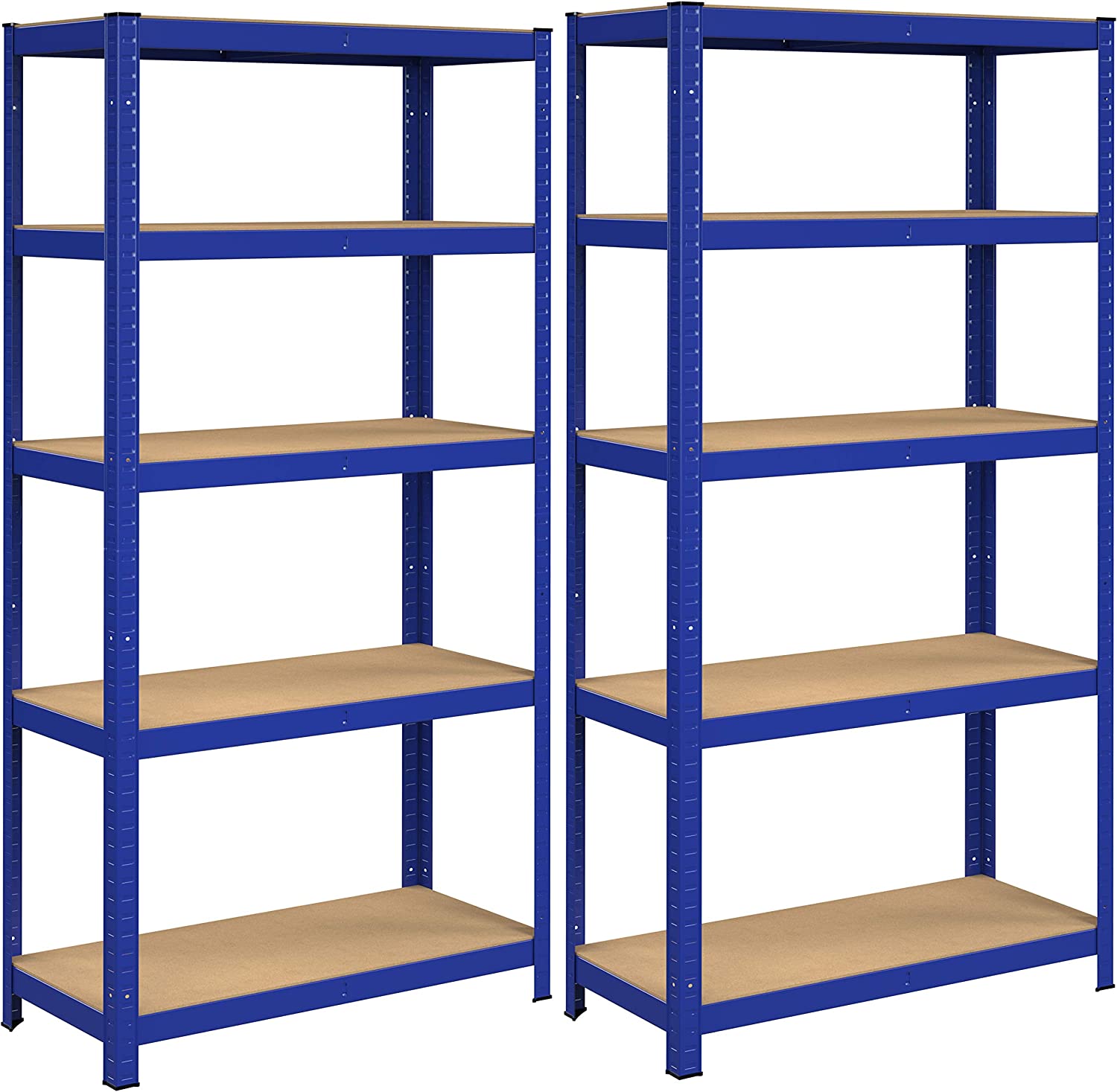 Opbergrekken – Set van 2 – 5 verstelbare planken – Blauw