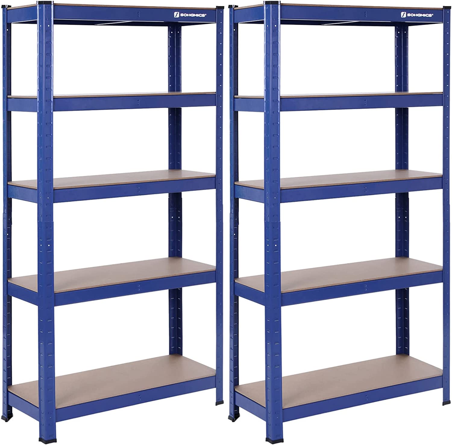 Opbergrekken – Set van 2 – 5 verstelbare planken – Blauw