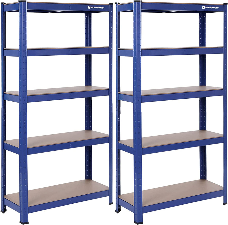 Opbergrekken – Set van 2 – 5 verstelbare planken – Blauw