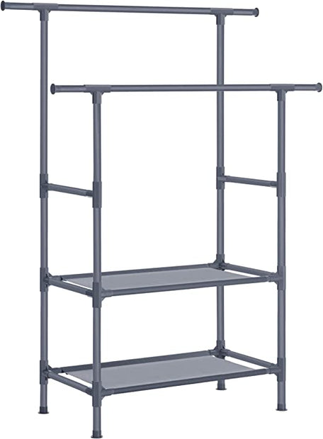 Kledingrek – 2 kledingstangen en 2 planken – Wit