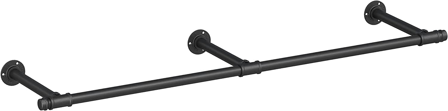 Kledingstang – wandgarderobe – staal – zwart