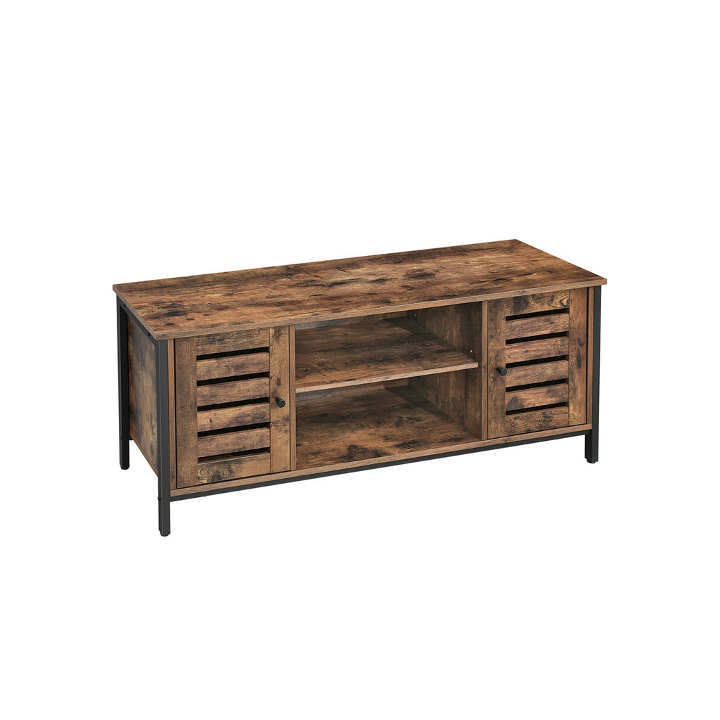 TV-meubel - Salontafel - Met 2 kasten en 2 planken - Donkerbruin