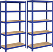 Stellingkast – 160 x 80 x 40 cm – voor 130 kg per plank – staal met poedercoating – set van 2