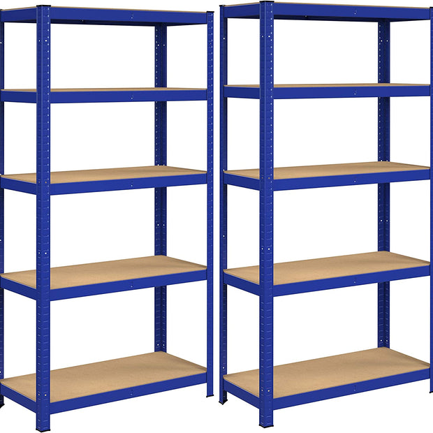 Stellingkast – 160 x 80 x 40 cm – voor 130 kg per plank – staal met poedercoating – set van 2