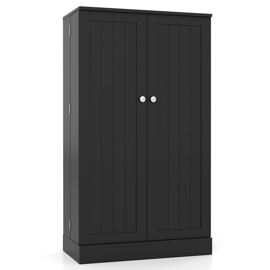 Hög – förvaringsskåp köksskåp med dörrar och justerbara hyllor fristående buffé sidobord – 104 cm – Svart