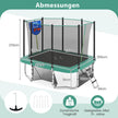 i – Rektangulärt Trampolin med Stege och Basketkorg Fotbollsmål – 3 1 – Grön