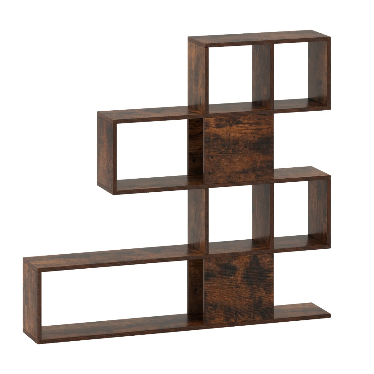 Modern – skiktig Rumdelare i Stegsstil av Trä för Böcker – 5 120 x 19,5 x 109 cm – Brun