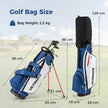Komplett – golfklubbs och bultsats för vänsterhänta män, bärbar lätt golfbag – Blå