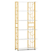 vånings – stående hylla med metallram Geometrisk – 6 80 x 31 x 180 cm – Vit