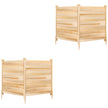 Pack – Tvådelad skyddshäck trädgårdshäck av gran utomhus trähäck med tre stolpar naturfärg – 2 119 x 119 cm – Natur