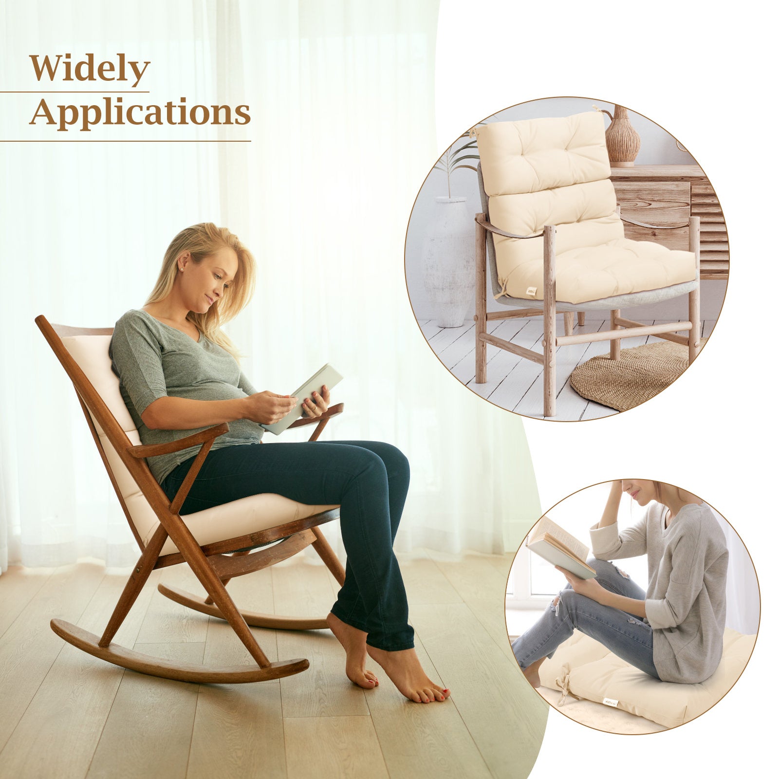i – Stols med Högt, Justerbart Ryggstöd – 2 1 – Beige
