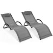 pack – ergonomisk solstol med avtagbart huvudkudde liggstol belastbar upp till – 2 160 kg – Grå