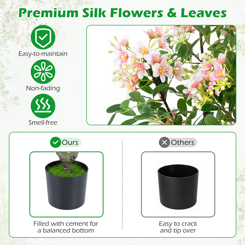 2‑pack – konstgjord balsaminaträd cm, konstväxt i kruka med sidenblommor och blad – 90 210 55