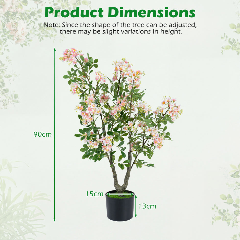 2‑pack – konstgjord balsaminaträd cm, konstväxt i kruka med sidenblommor och blad – 90 210 55