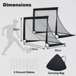 2‑pack – pop‑up fotbollsmål för barn med glasfiberrör och metallkopplingar – 120 x 90 x 92 cm