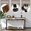 Brunt – konsolbord med öppen hylla och stålstomme – 120 x 23 x 79 cm – Brun