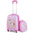 Barnresväska – Rolling Hard Shell delad handbagageset med spinnerhjul – 2 – Rosa