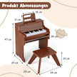 tangenter – Mini digitalpiano med pall Barnpiano justerbar hastighet – 25 – Brun