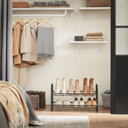 Schoenenrek – Stapelbaar met 2 legplanken – Zwart