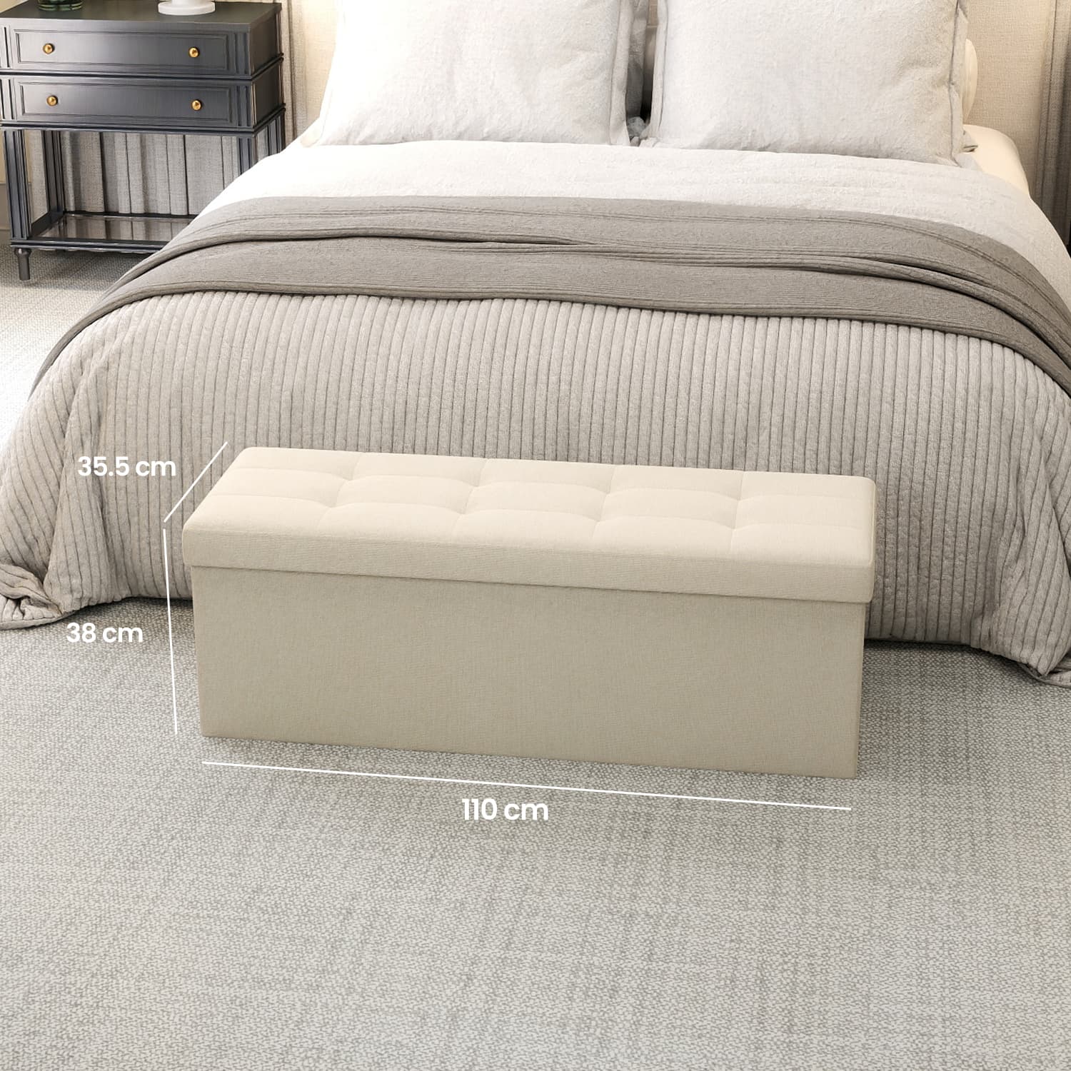 Bank met Opbergruimte – 38 x 110 x 38 cm – Zitkist – Groot Formaat