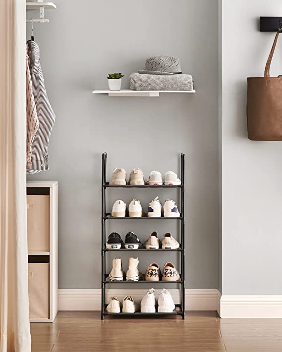 Schoenenrek – 5 niveaus – Compact ontwerp – Zwart – Voor verschillende soorten schoenen