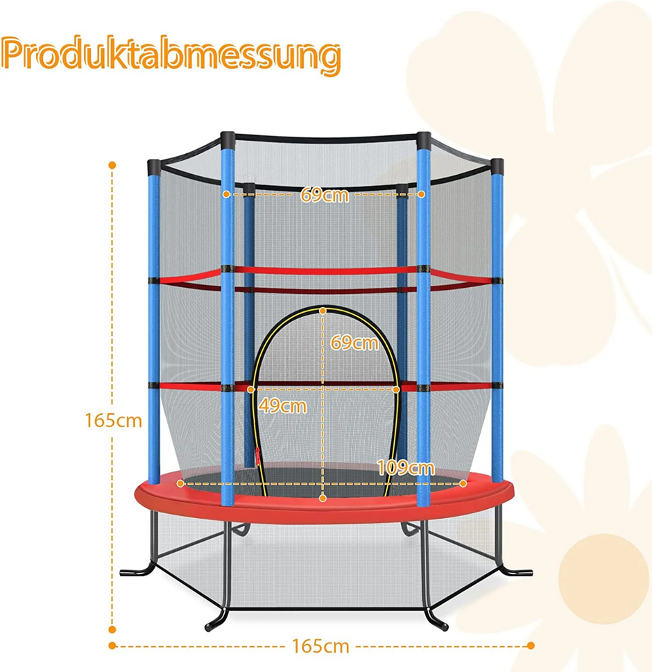 Trädgårdstrampolin – med skyddsnät Studsmatta upp till lastbar för barn från år – 135 kg 3 Ø 140 cm – Blå