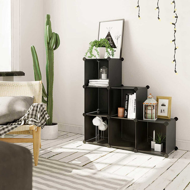 Opbergrek – 6 vakken – kunststof – semi-transparant wit