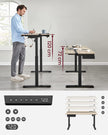 Elektrisch Bureau (Zit-Sta) – 60 x 140 cm – In hoogte verstelbaar met geheugenfunctie – Wit – 2× USB-C – 2× stopcontacten