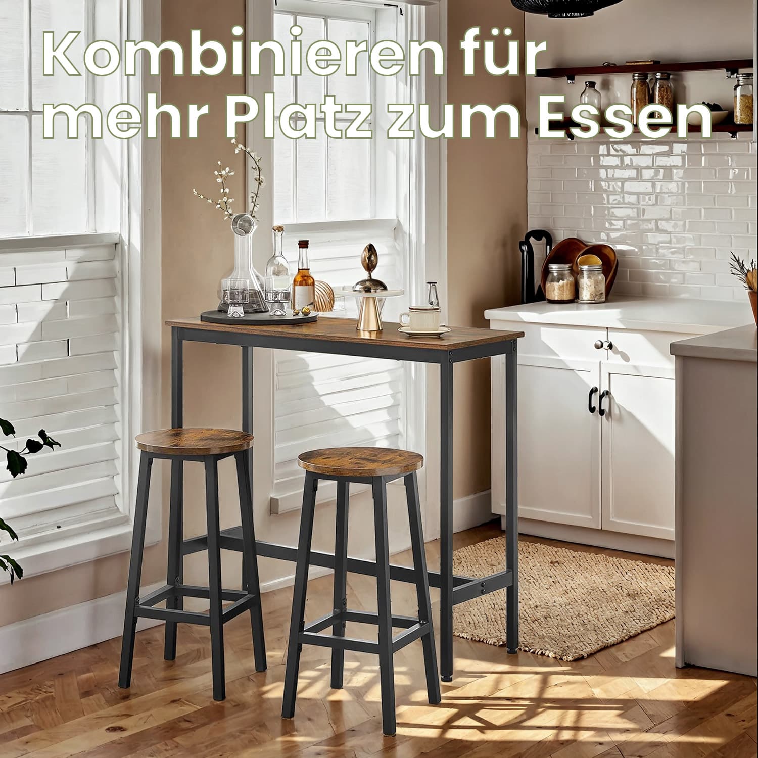 Bartafel met 2 barkrukken, bartafel met barkrukken, bartafel en barkrukkenset