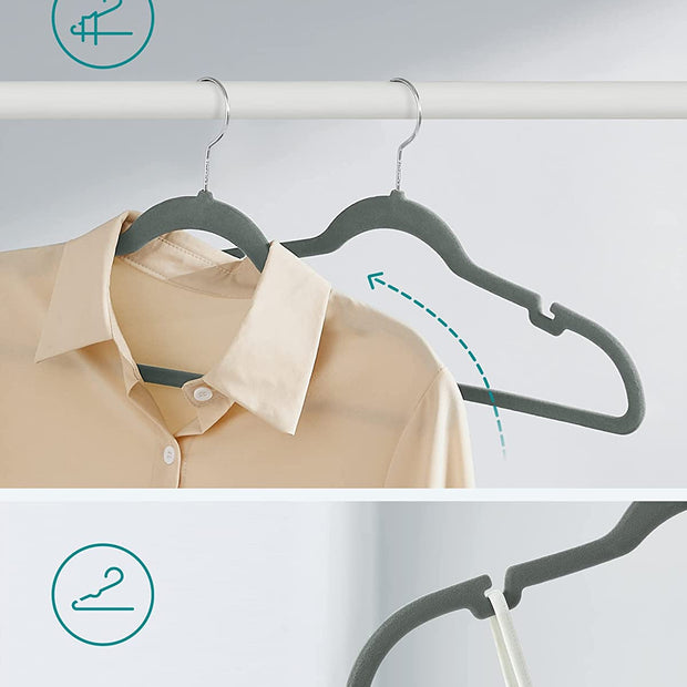 Kledinghangers – Antislip en draaibaar – Set van 30 – Grijs