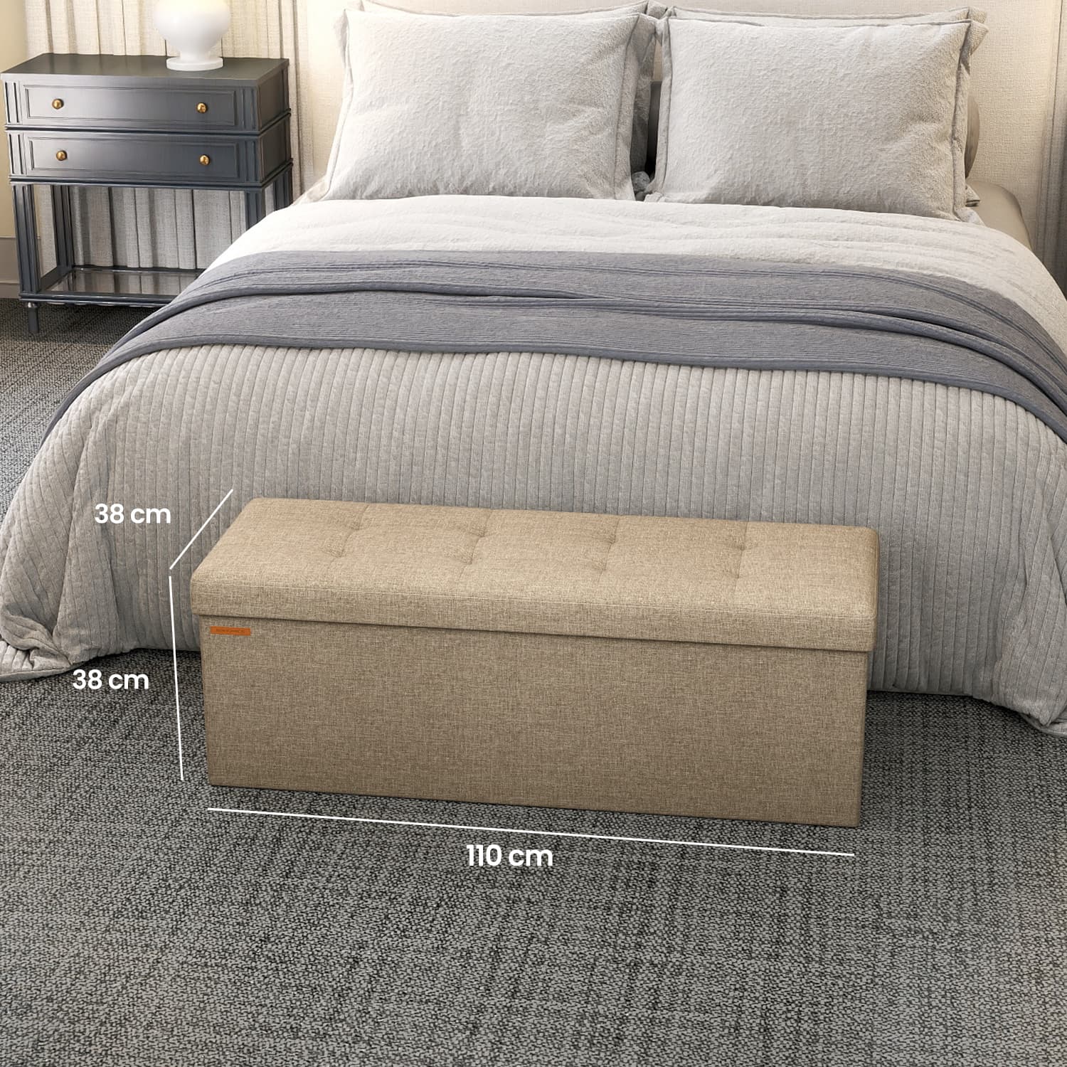 Bank met Opbergruimte – 38 x 110 x 38 cm – Zitkist – Groot Formaat