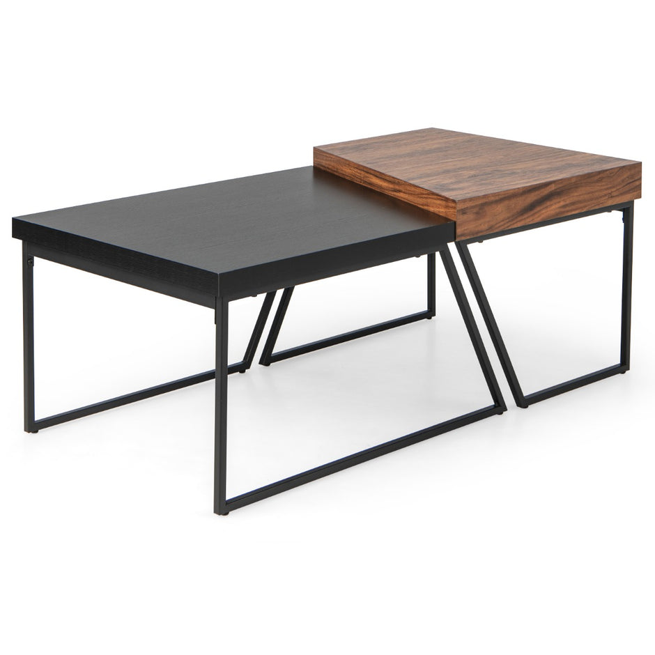 Soffbord – Modernt Sidobord + – 2 120 x 60 x 46 cm – Svart
