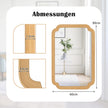 Rektangulär – spegel med träram i bondgård dekorativ hängande stor för vardagsrum – 90 x 60 cm – Natur