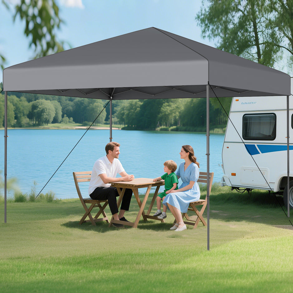 Pop – up paviljong med bärväska och UV50+ Höj sänkbar – 3 x 3 m – Grå