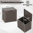 Utomhusförvaringslåda – Lockbox med låsbart och flätad rottinglook – 96 L – Brun