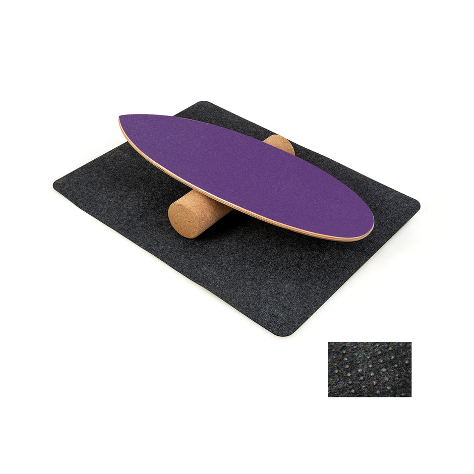 Balansbräda – i trä Balansbräde tränare Trickbräda för hemmet inkl. Korkrulle – Lila