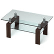 Glasbord – Kaffeebord med nedersta hylla Soffbord – 99,5 x 59,5 x 44,5 cm – Genomskinlig