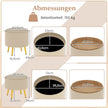 pack – ottoman med förvaringsutrymme, konstläder, rund fotpall fällbara brickor – 2 – Beige