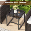 Rattan – Balkongset inkl. stolar med kuddar och glasbordUtomhus sittgrupp Balkongmöbler – 2 – Beige