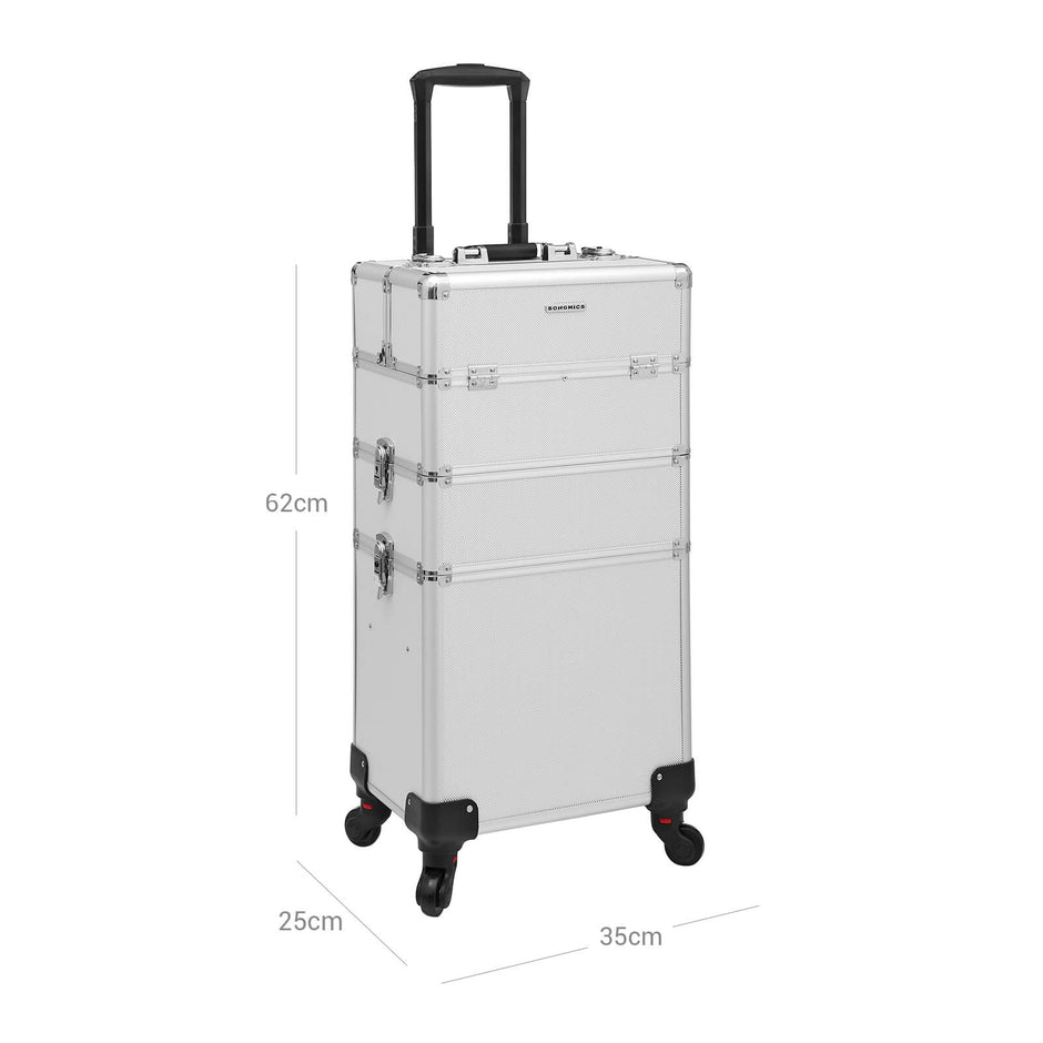Make-up trolley – 3-in-1 organizer – zilver