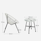 Tuinmeubelset – Ergonomisch design – 2 stoelen en tafel – Wit