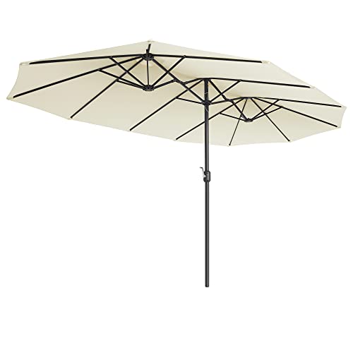 Dubbele parasol – UV-bescherming – wijnrood