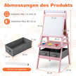 i – Barn Tafel med Pappersrulle och magnetisk Kritta Whiteboard Dubbelsidig – 3 1 – Rosa