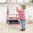 i – Barn Tafel med Pappersrulle och magnetisk Kritta Whiteboard Dubbelsidig – 3 1 – Rosa